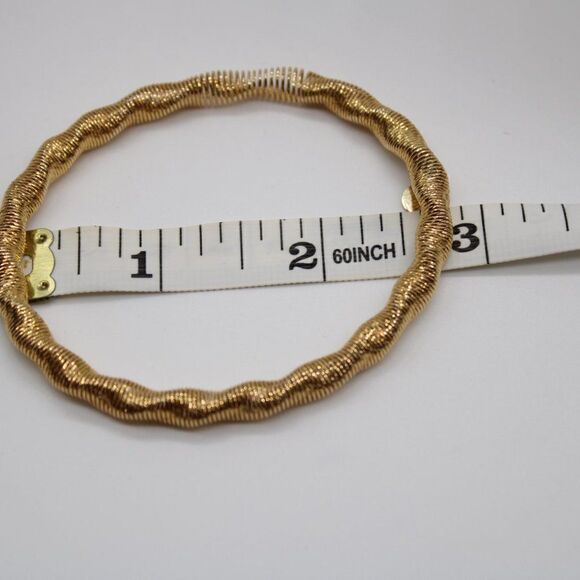 Sterling Silver Gold-tone Stretch Bangle by Leslie's - Picture 7 of 10